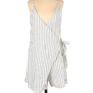Roxy Intense Sunrise Stripe Strappy Cream Black Romper Shorts Wrap Size XS